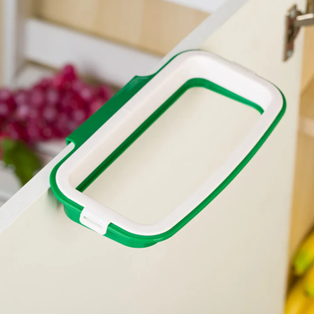 

Plastic Hanging Kitchen Cabinet Door Trash Rack Style Storage Garbage Bags Disposable Rubbish Bag Holder Rack Kitchen organizer