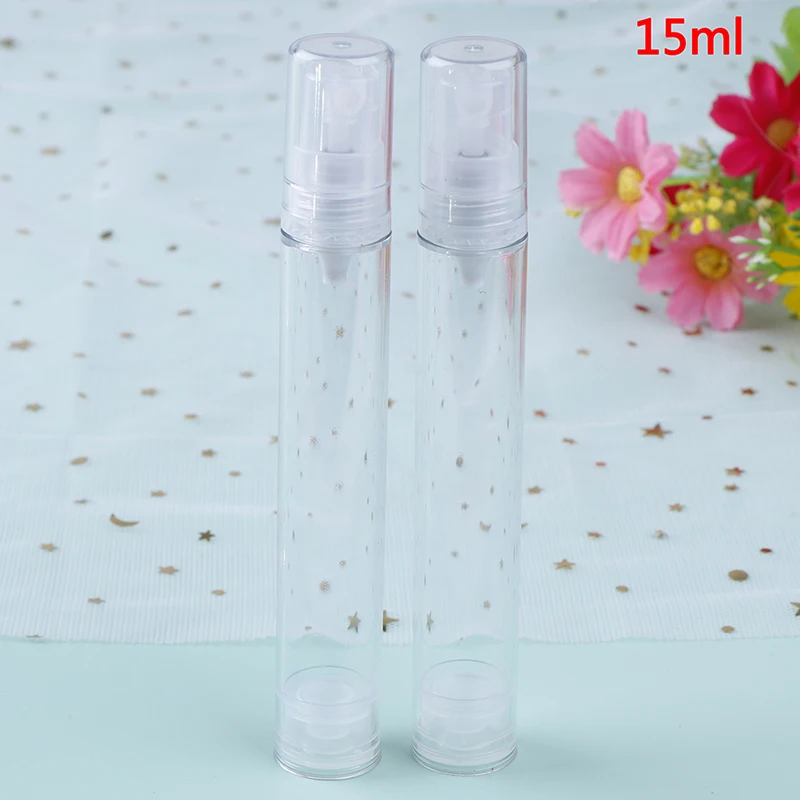 15ml V Clear 2 шт. 5/10/15 мл, прозрачный, для путешествий, пустой безвоздушный флакон для вакуумного насоса бутылки многоразового Пластик бутылка для лосьона - Цвет: 15ml V Clear