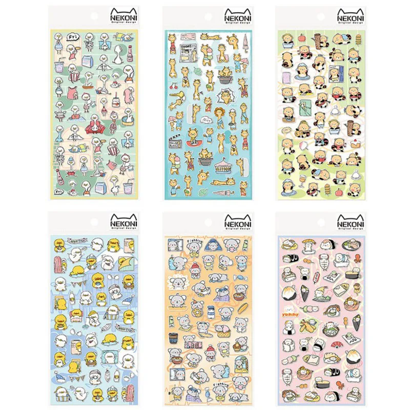 

1 Pcs Kawaii Cute Animals Goose Giraffe Bear Duck Decorative Sticker DIY Scrapbooking Photo Label Diary Album Sticker Escolar