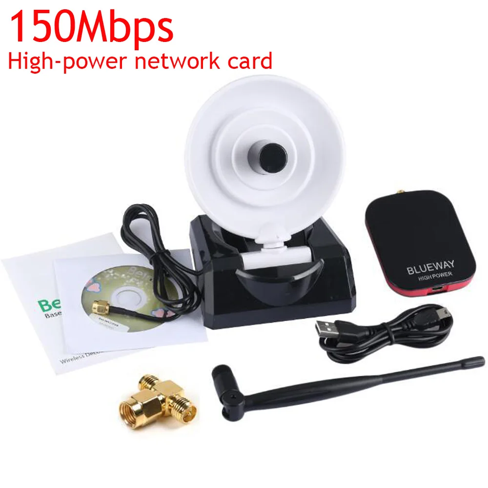 

CHANEVE High Power Ralink RT3070L Wireless USB Adapter 801.11n Wi-fi Dongle 2.4G WiFi Network Card With High gain dual antenna