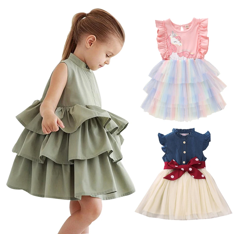 Вечерние платья для новорожденных девочек пышные пачки без рукавов с круглым