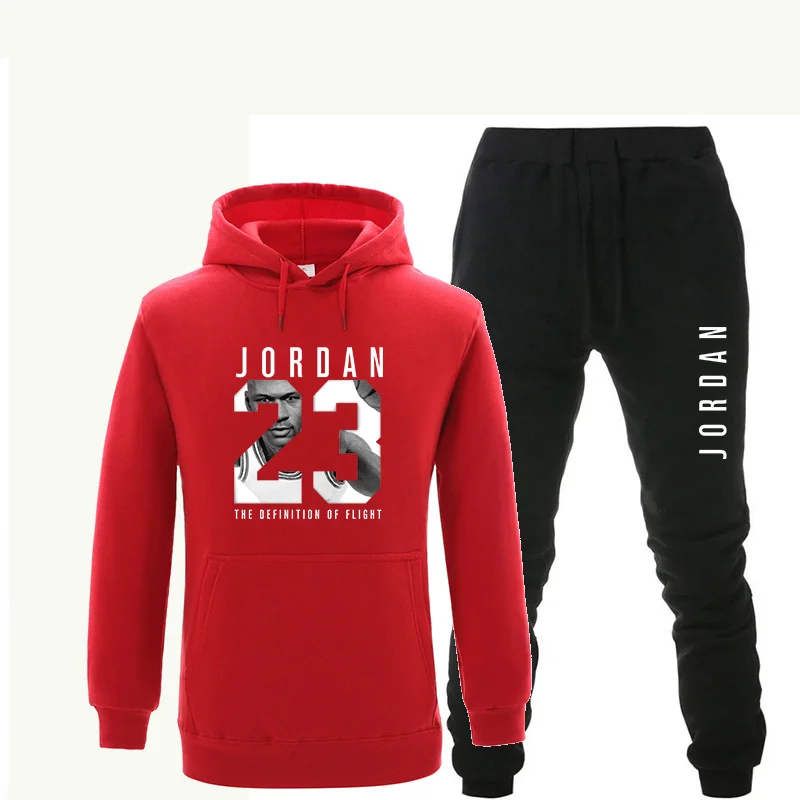 12 Комплект из 2 предметов JORDAN 23, толстовка с капюшоном+ штаны, брендовая мужская толстовка в стиле хип-хоп с длинным рукавом, мужской спортивный костюм с капюшоном, пальто, повседневная спортивная одежда - Цвет: 12