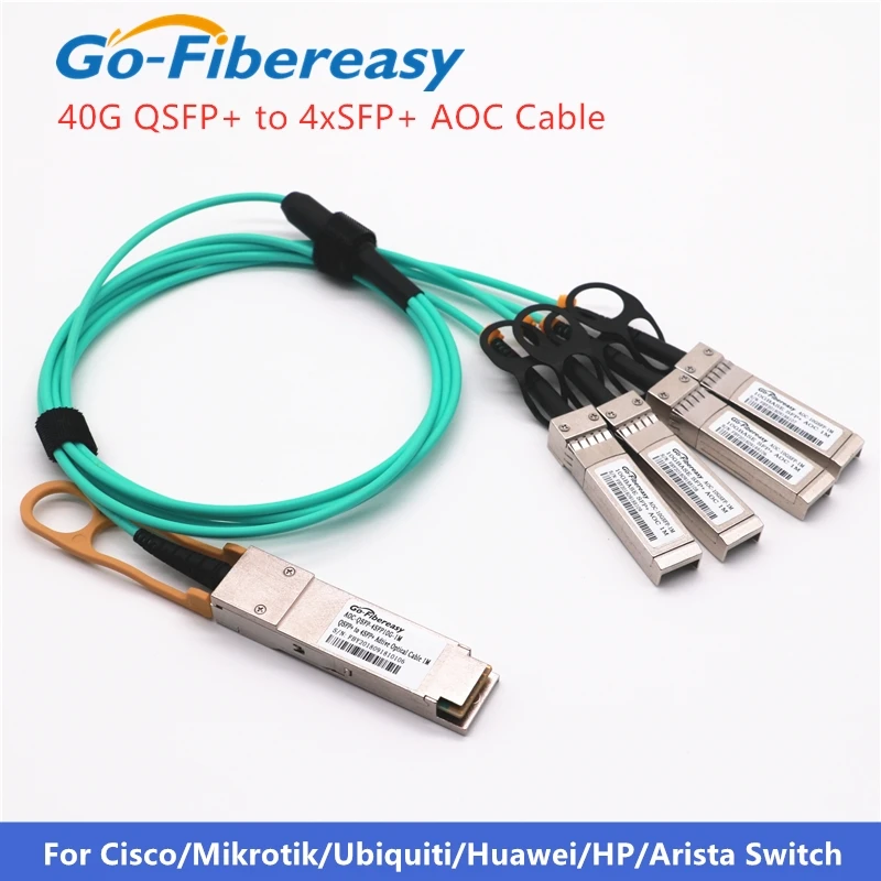 40G Aoc Cavi Cavo Qsfp + 4Xsfp + Ottico Attivo Qsfp-4X10G-Aoc1M Compatibile Per Cisco Mikrotik Qsfp + Per 4X10G Sfp + Aoc Cavo