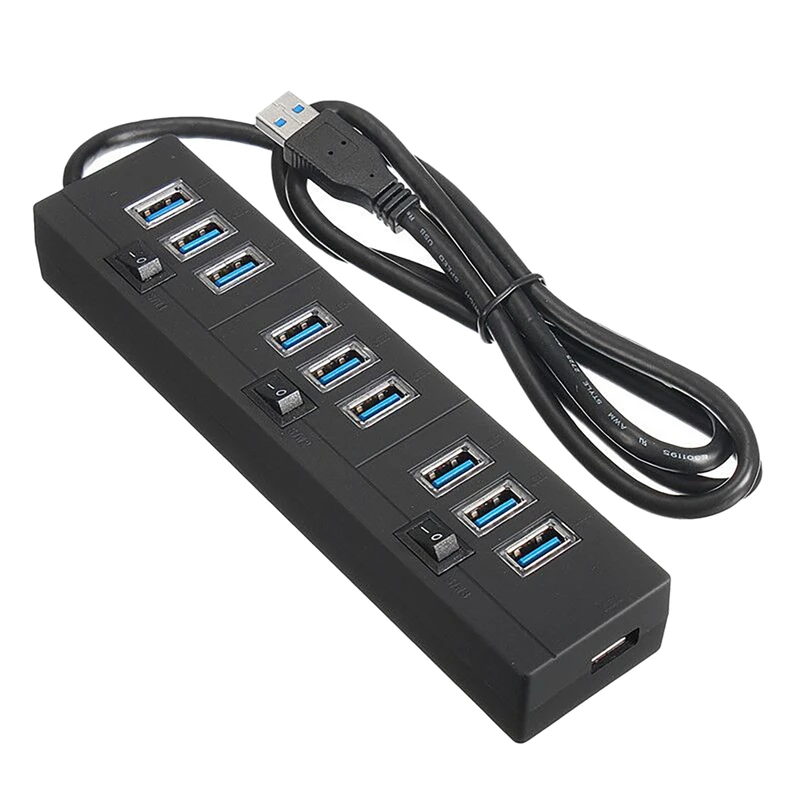 10-портовый USB-Разветвитель USB 3 0 несколько расширителей с переключателем для ПК и