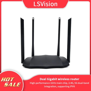 

LSvision LS8 AC1200M router wireless with 4*6dBi antenna DualBand wireless repeater support Multilingual firmware wifi router
