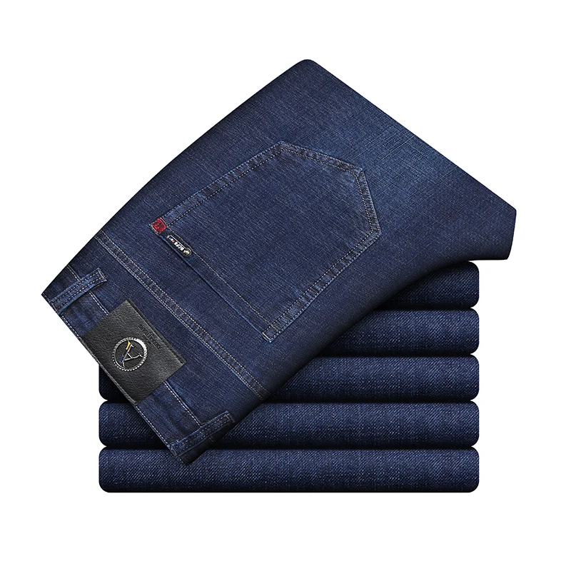 Весна, новая брендовая одежда, Молодежные деловые повседневные узкие джинсы, высокое качество, хлопок, стрейч, мужские Модные брюки, большие размеры - Цвет: 522 blue
