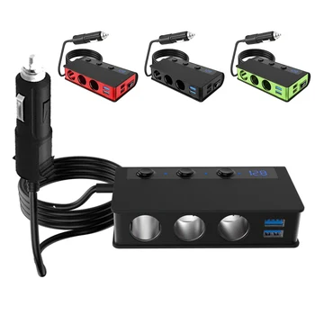 

Quick Charge Cigarette Lighter Adapter 180W 12V/24V 3-Socket Power Splitter DC Outlet with 2.4A 4 USB Port Multifunction Carge
