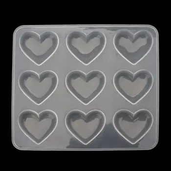 

9 Cup Heart Chocolate Silicone Dessert Mould Baking Cupcake Resin Jewelry Mold M2EA