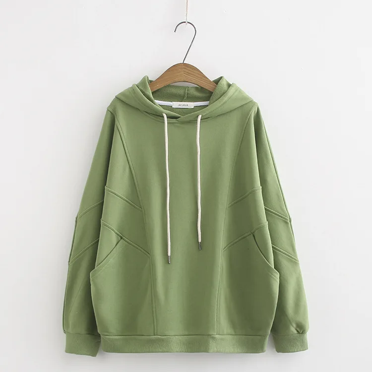 Blvyisla 3XL большой двойной карман с длинным рукавом хлопковые толстовки с капюшоном женский комбинезон спортивные толстовки с длинными рукавами высокое качество