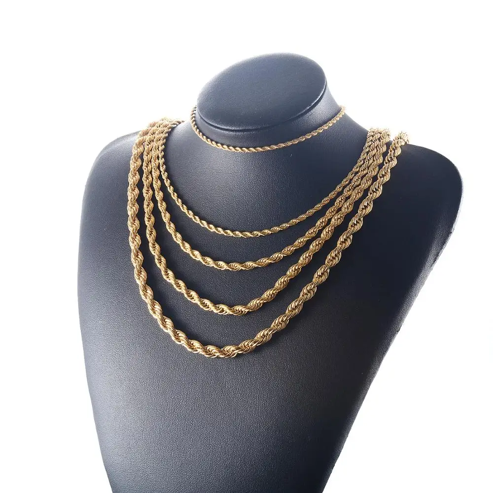 New Gold Stainless Steel Rope Chain 2mm 