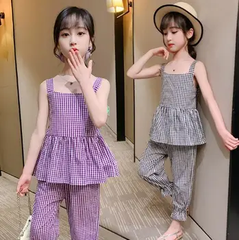 

Fashion Summer Style 2Pcs Tops and Pants Set Kids Girls Clothing Children 4 6 8 10 12 14 Years Old Toddler Girl Clothes Outfits