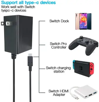 

EU/US Charger for Nintendo Switch AC Adapter 15V/2.6A Fast Charging For Nintend Switch NS Game Console Support TV Mode and Dock