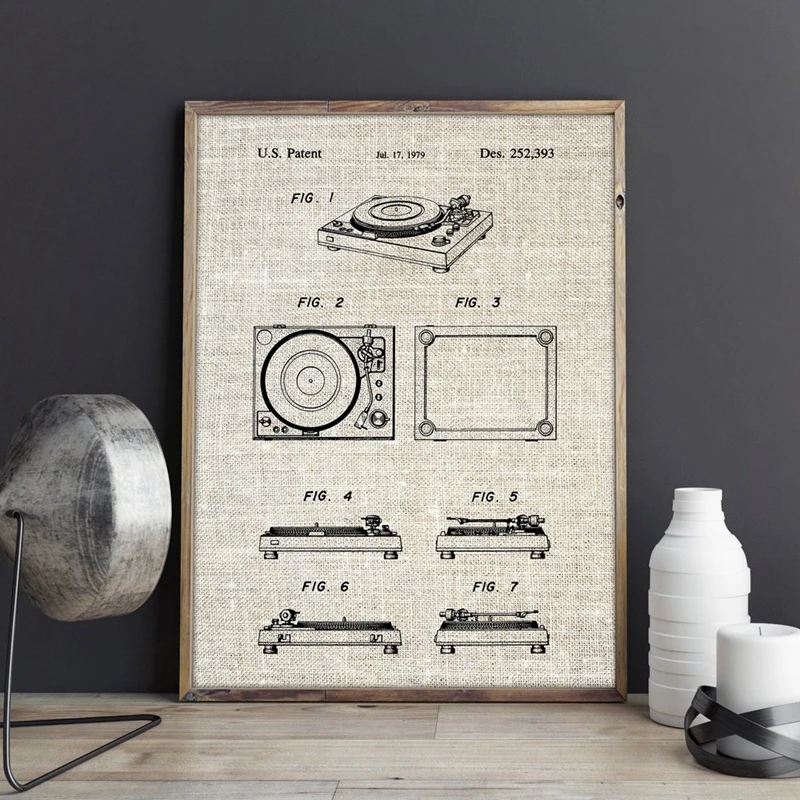 Turntable-Patent-Prints-DJ-Vinyl-Turntable-Poster-Room-Music-Wall-Decor-Vintage-Blueprint-Canvas-Painting-Musician (3)