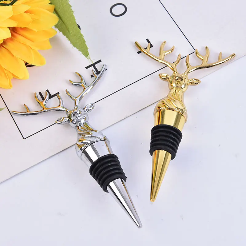 

1Pcs Stainless Steel Deer Stag Head Wine Pourer Unique Wine Bottle Stoppers Wine Aerators Bar Tools With Box