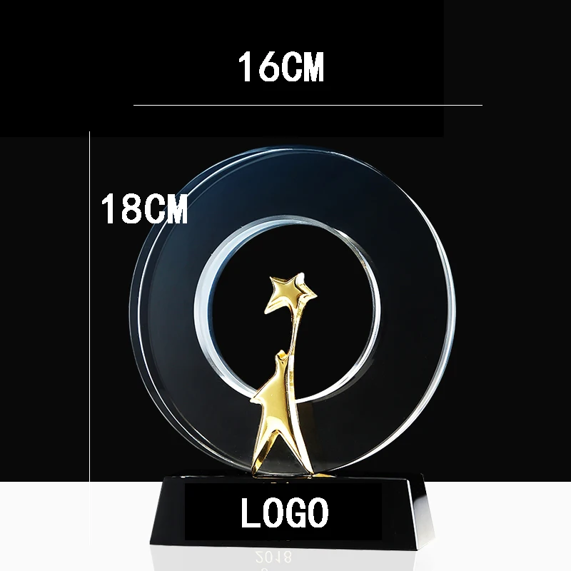 

Custom Trophy Custom Tailored Creative Crystal Cup Games Basketball Good Employees Metal Circular Medal Organic Material