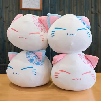 

40cm Kawaii Cherry Blossoms Cat Plush Soft Pillow Cute Stuffed Animal Toys Doll Toys for Kids Girls Valentines Birthday Gift