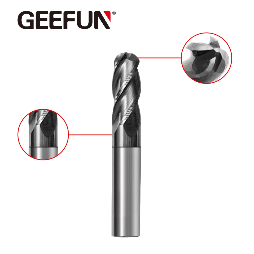 R0.75*8*D3*75*4F Solid Carbide 4 Flutes Ball Nose End Mill, Metric