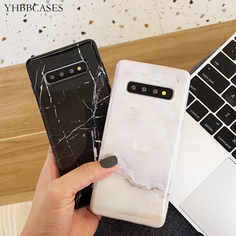 YHBBCASES для Samsung Note 10 Plus 8 9 модные эмуляционные мраморные мягкие чехлы Galaxy S10 S8 S9