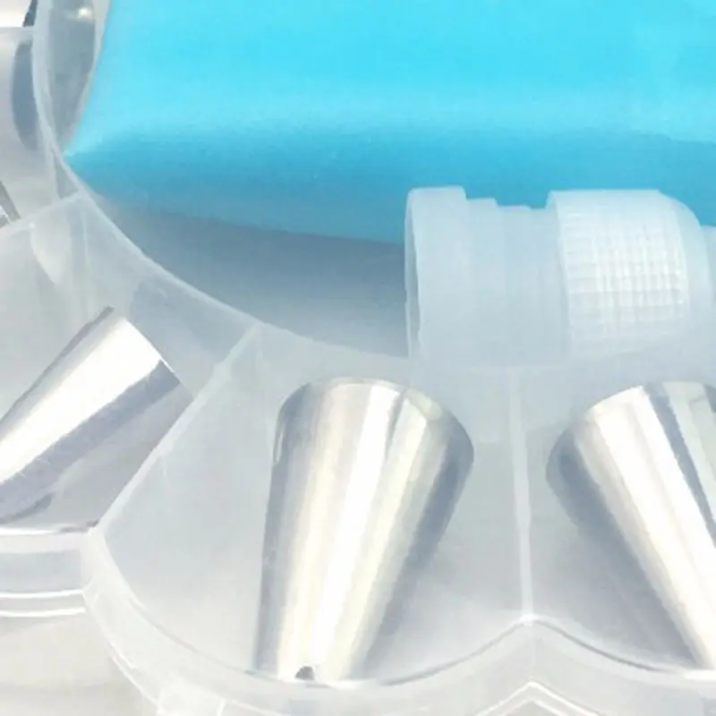 14Pcs/Set Icing Piping Cream Pastry Bag Nozzle Set Diy Cake Decorating Set Stainless Steel Nozzle Set With Collecting