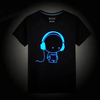 

Christmas Pajamas Summer Family Children Boys Headset Short Sleeve Fluorescence T shirt Clothes