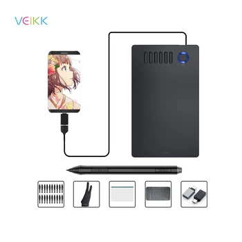 VEIKK Digital Drawing Tablet A15 Pro 10x6 Inch Graphics Tablets with 8192 Level Battery-Free Pen Android Linux Mac Supported