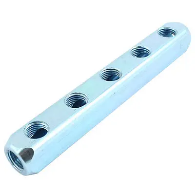 

Air Compressor 1/4PT 5-Way Air Hose Pipe Inline Manifold Block Splitter