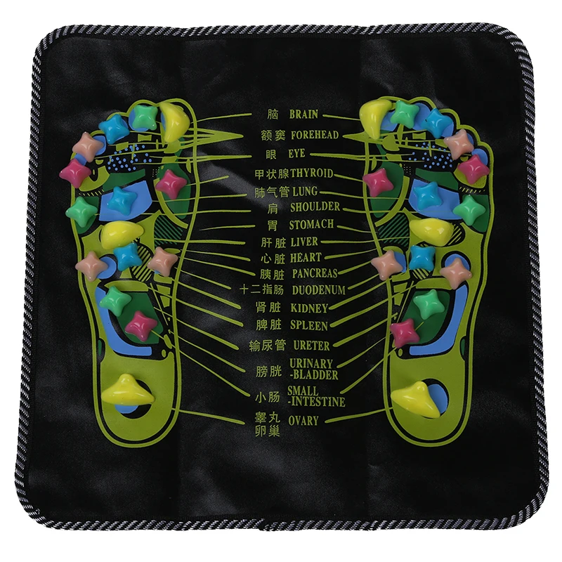 

Colored Plastic Walk Stone Square Healthy Foot Massage Mat Pad Cushion