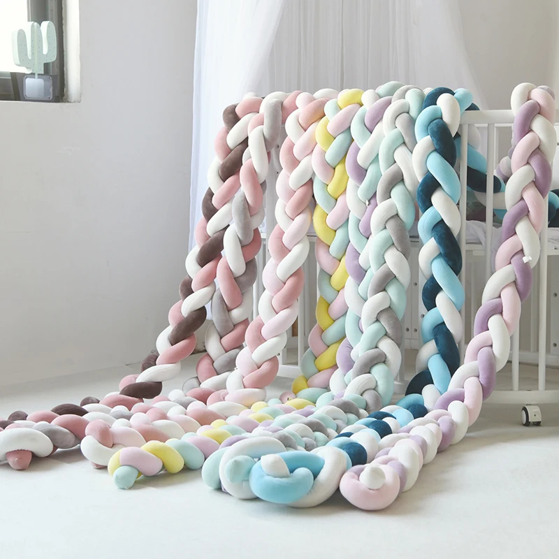 Paraurti del bambino letto treccia nodo cuscino cuscino paraurti per neonato Bebe culla Protector culla paraurti passeggino paraurti decorazione della stanza - immagine 2