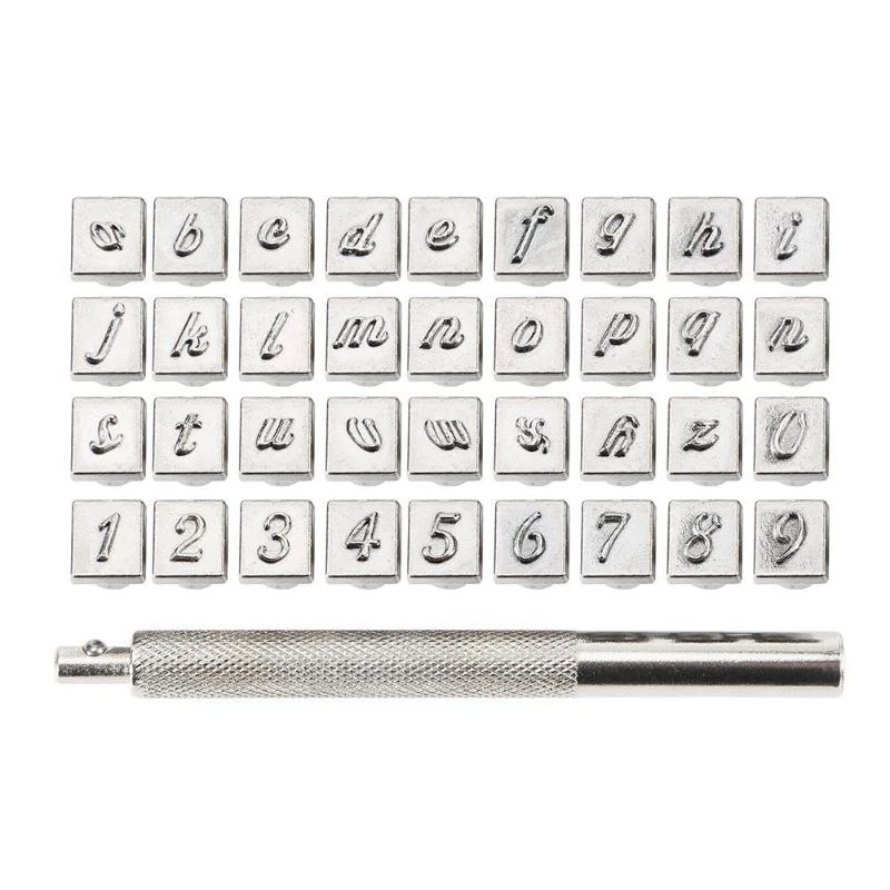 

36 Pcs Stamp Letter Number Stamp Punch Set Hardened Metal Wood Leather Punch Number Tool Leather Craft Stamp 6Mm
