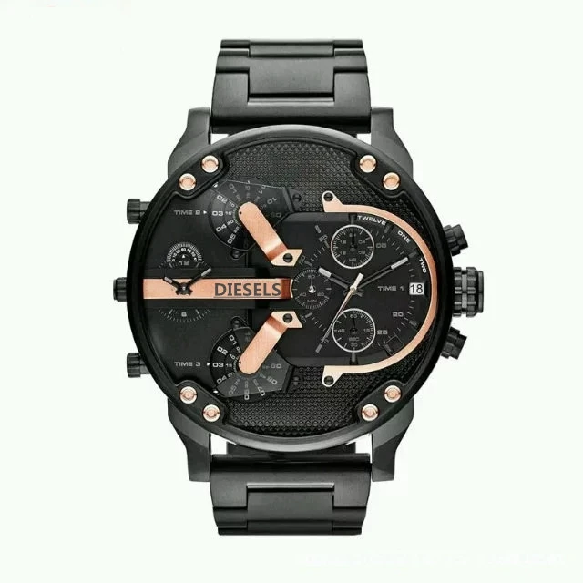 

2019 reloj Montre luxe Military Clock Leather Strap 53MM Big dial DZ Stainless steel Watch Men's Sport Quartz Diesels Watch