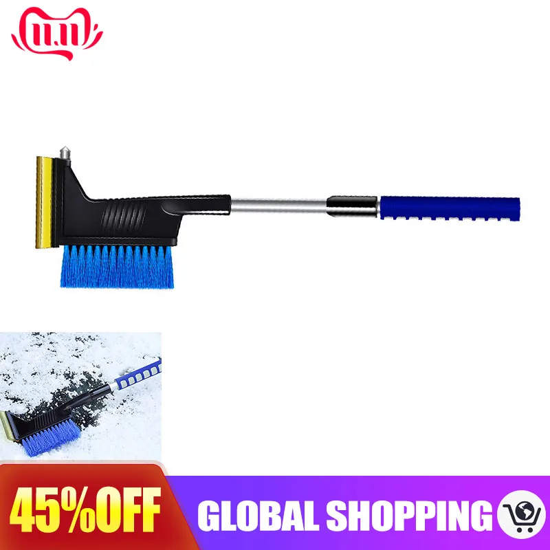 

Snow Brush Stainless Steel Ice Shovel Telescopic Defrost Tool For Car Windshield Snow Remove Frost Broom Cleaner