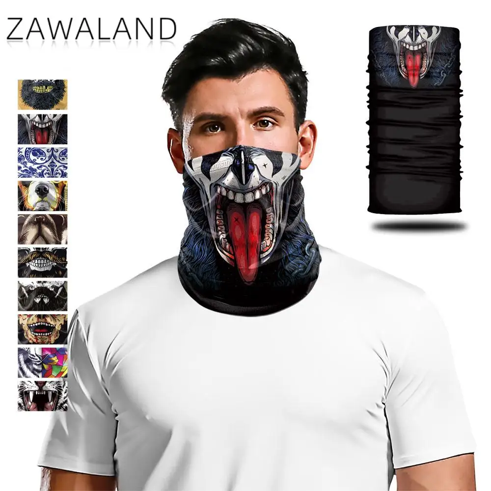 Zawaland Anime Cartoon Print Neck Scarf Halloween Headwear Face Mask Dust-proof Bandana for Women Men |