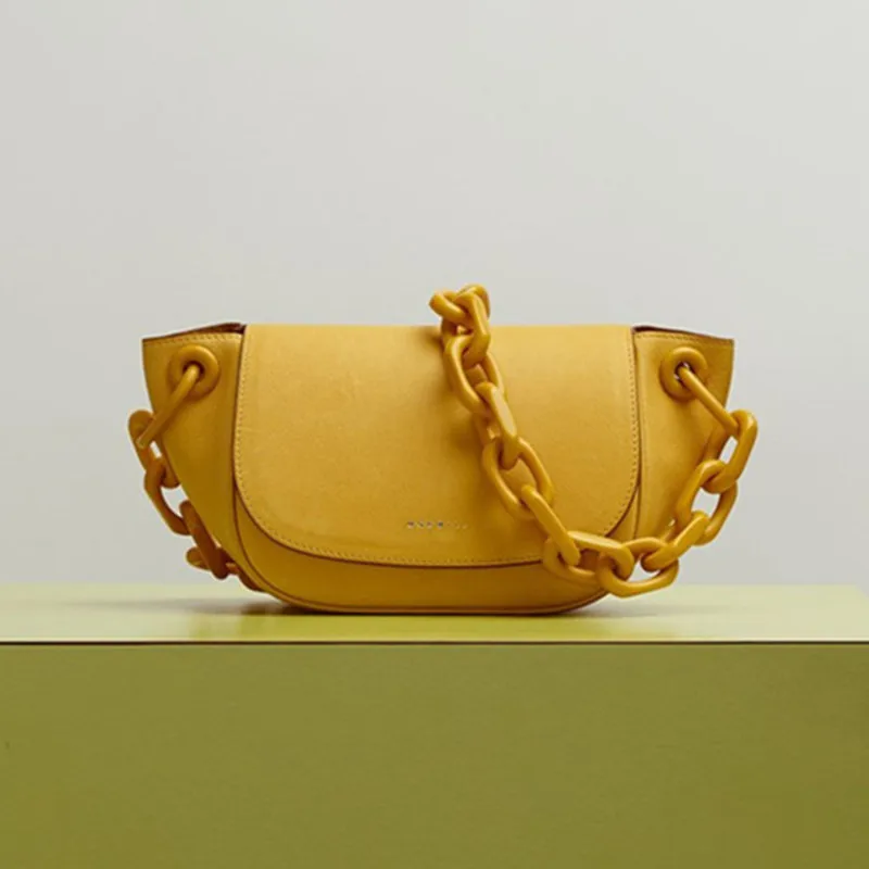 

Female 2019 Niche Design Vintage Women Bags Casual Chest Bag Wild Acrylic Chain Shoulder Messenger Bag Women Purse and Handbags