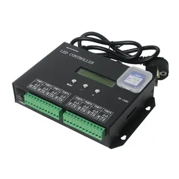 

H803SA Led Programmable WS2812B Controller PC Software;8192 Pixels Connect to DMX512 Controller 8port Off-line SD Card