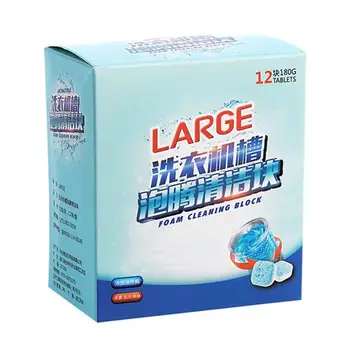 

12 Pcs/Set Effervescent Detergent Tablet Washer Cleaner Descaler Deep Cleaner Deodorant Laundry Supplies