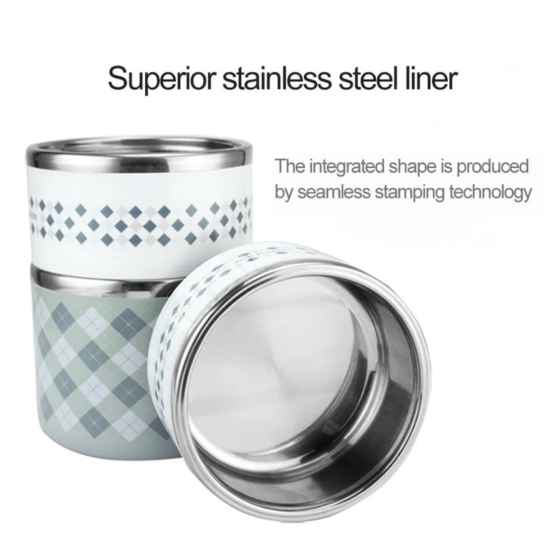 Stainless Steel 2/3 Layer Insulated Thermal Lunch Box Food Storage Container