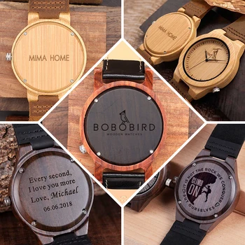 

Engraved Personality Creative Design Logo MESSAGE Carved Customize ONLY Logo Cost Laser Charge Watch Man