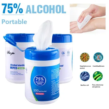 

100-Count Wet Wipes Bucket Wipes Healthy Soft Comfort Cleaning Wipes Home Office Use KQS8