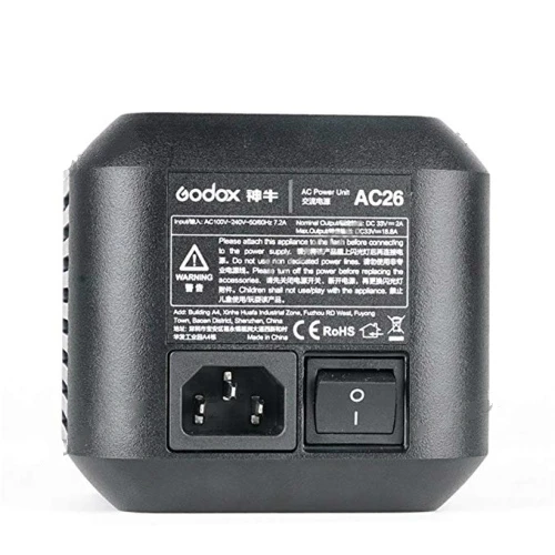 Godox AC26 AC блок питания адаптер с кабелем для AD600PRO наружная вспышка CD50