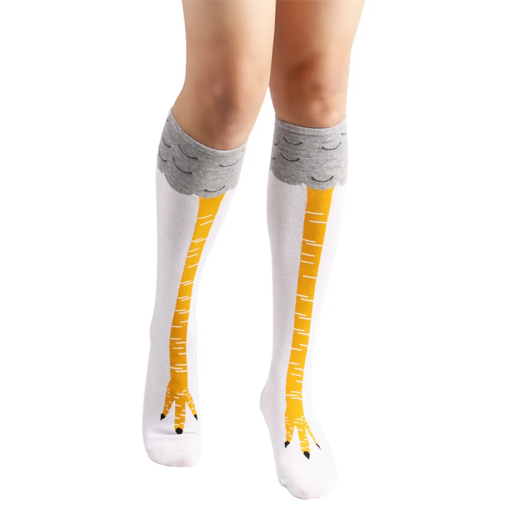 Женские гольфы с объемным рисунком курицы жирафа; 3 цвета; носки для выступлений с курицей; sokken calcetines invierno# X2