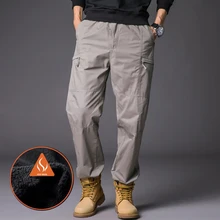 Мужские тактические брюки зимние толстые теплые флисовые хлопковые брюки спортивные свободные рабочие брюки размера плюс мужские комбинезоны брюки карго L-5XL