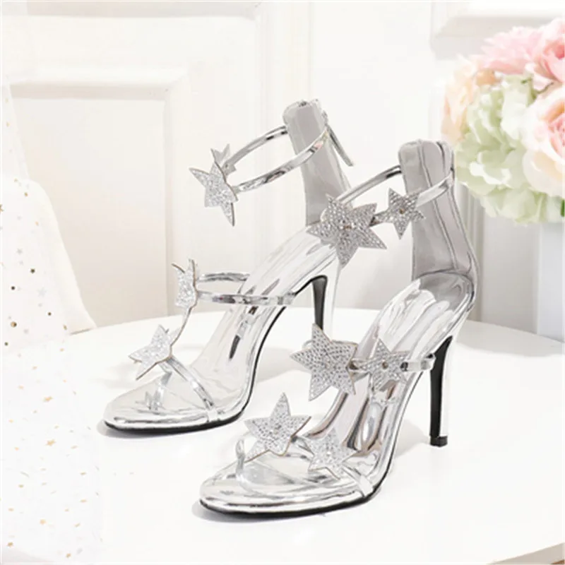 Sandalias Mujer; коллекция года; женская обувь на высоком каблуке; chaussures femme; женские сандалии с пряжкой; модные; scarpe donna; на молнии; sandalia feminina - Цвет: AS SHOW  8cm