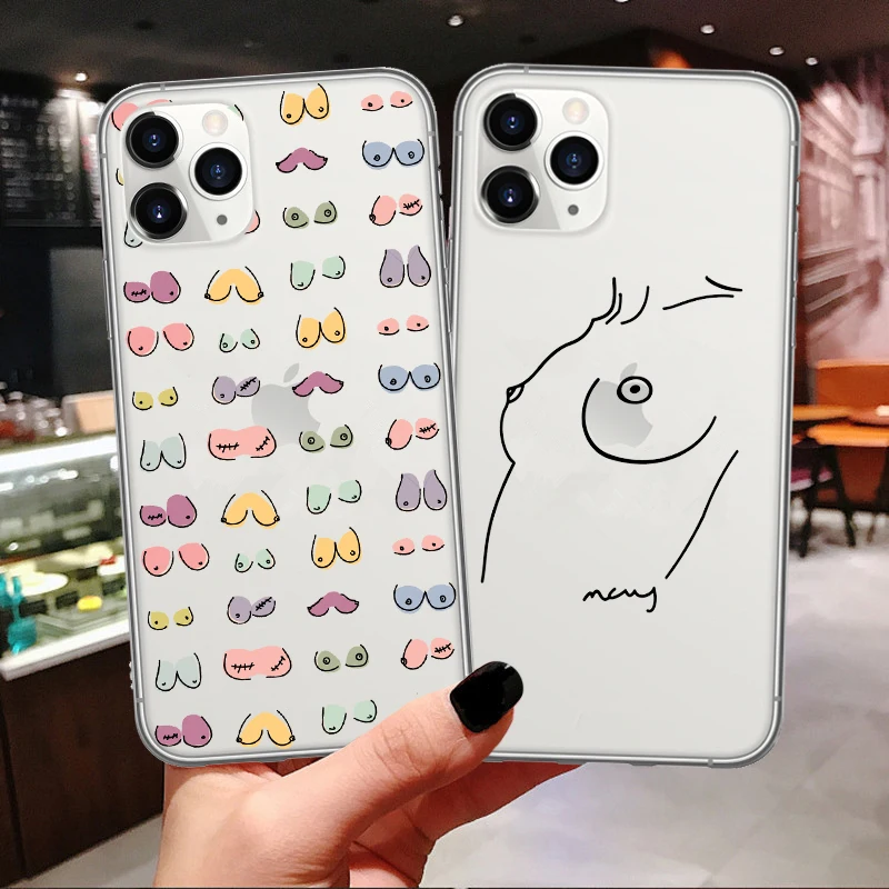 Boobs Art Print Soft Case For iPhones 11 6 6S 7 8 Plus SE 2020 Sexy woman Silicone tpu Cover Coque For iPhones X Xs 11Pro Max XR