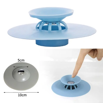 

5pcs Plug Water Stopper Tool Laundry Bathtub Hair Catcher Strainer Filter Kitchen Press Type Circle Sink Floor Drain