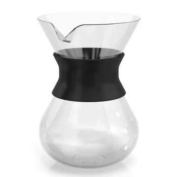

New Pour Over Brewer-Unlock Flavor with Paperless Filter and Carafe Elegant Coffee Dripper Pot