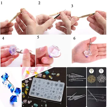 

229pcs Assorted Heat Resistant Bracelet Casting Craft Silicone DIY Pendant Making Non Toxic Jewelry Mold Set Non Stick Reusable