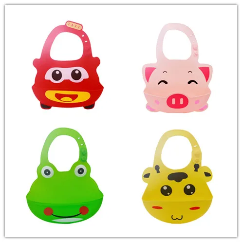 

12Colors Baby Bibs 0-12M Waterproof Silicone Cartoon Animal Towel Feeding Snap Buttons Bib Soft Absorbent Aprons Burp Cloths