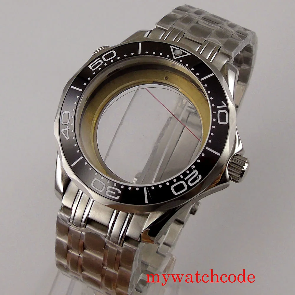

41mm 316L Stainless Steel Watch Case With Band Sapphire Crystal Fit MIYOTA 8215 ETA 2836 Mingzhu 2813 Automatic Movement
