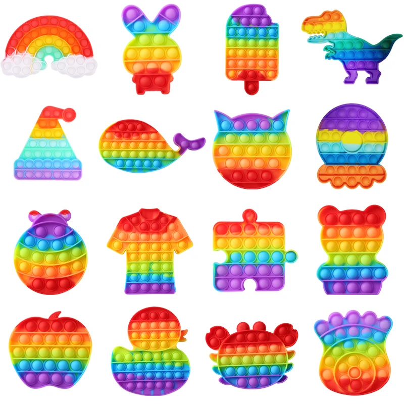 Juguetes Antiestrés con forma de helado para niños, juguetes antiestrés de silicona reutilizables con forma de Animal