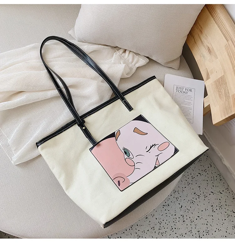 

Korean-style Big Bag Women's 2019 New Style Fashion Large Capacity Shoulder Bag Tote Bag Versatile Hand Canvas Bag
